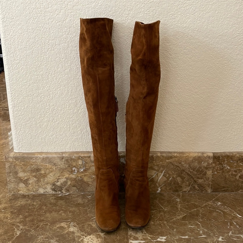 Barneys New York Brown Suede Over the Knee Boots Size 36.5